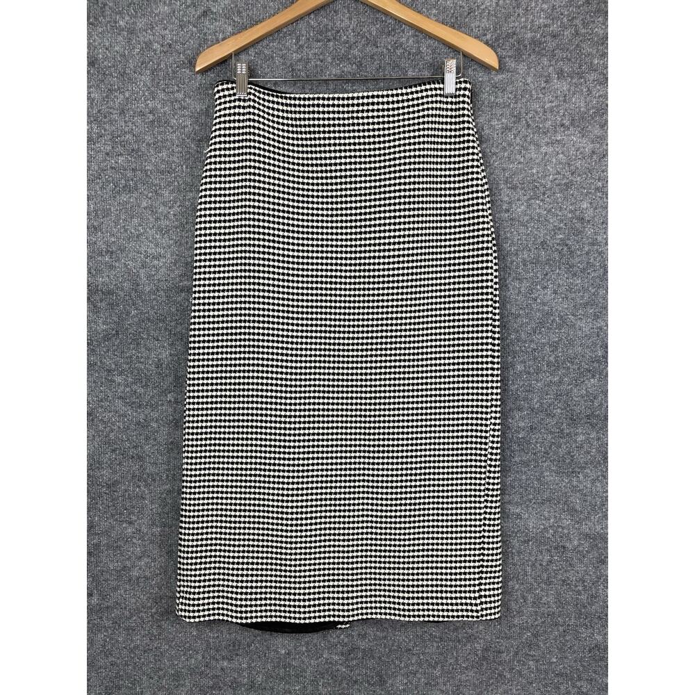 Mongo MNG Skirt Women's Large Houndstooth Black White Long
